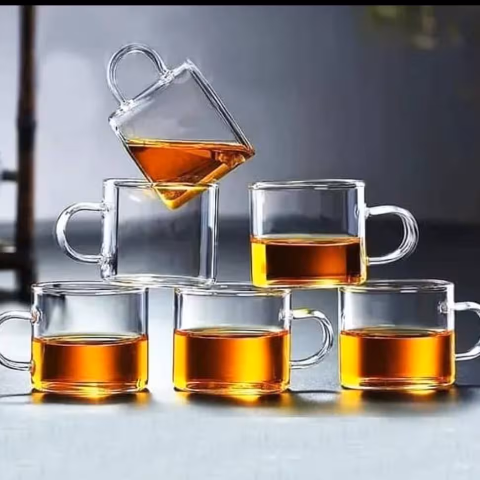 فنجان پیرکس6 عددی بوروسیلیکات شعله مستقیم (وارداتی) حجم 100 میل