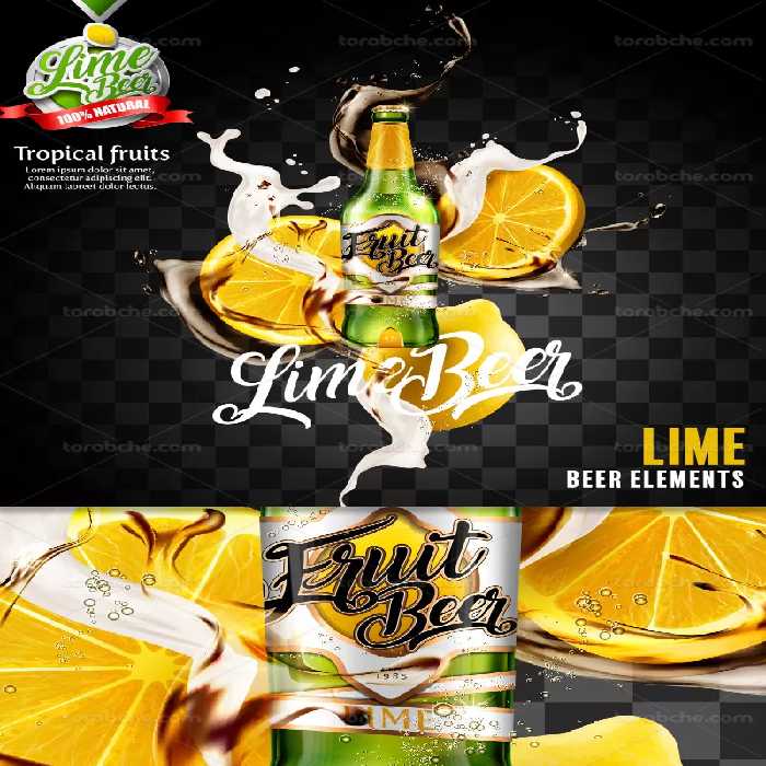 وکتور آب لیمو تبلیغاتی | گرافیک با طعم تربچه