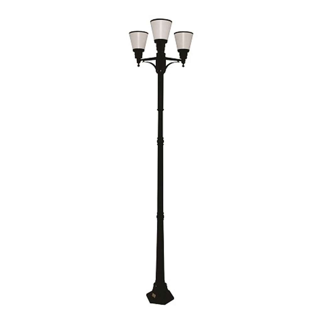 چراغ پارکی 3 شعله گرد سرپیچ E27 فاین الکتریک FEC-4644-R