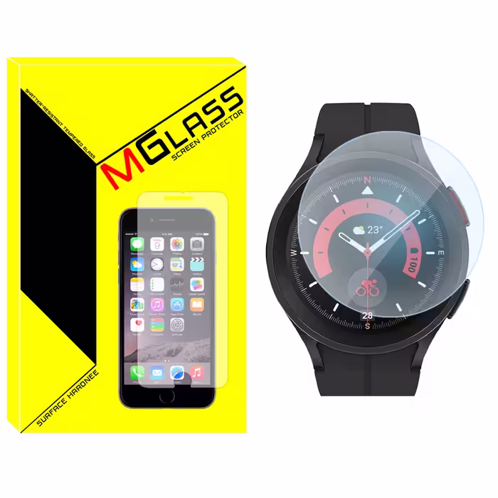 محافظ صفحه نمایش شیشه‌ای ام گلس مدل SH-MG مناسب برای ساعت هوشمند سامسونگ Galaxy Watch 5 Pro