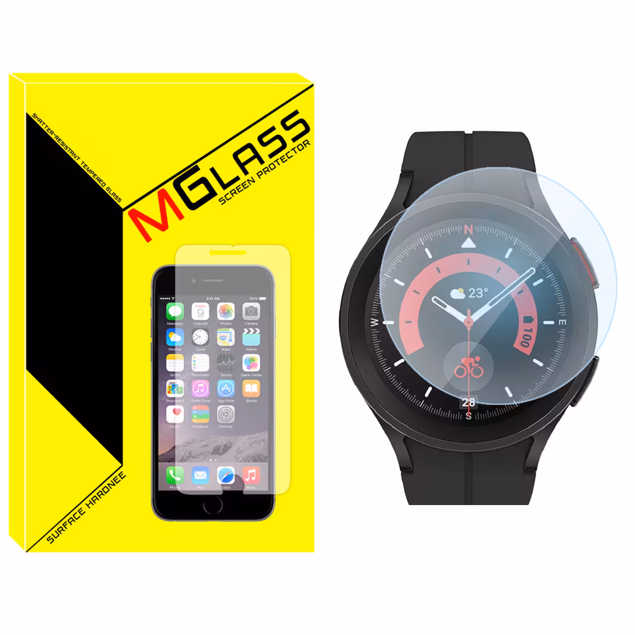 محافظ صفحه نمایش شیشه‌ای ام گلس مدل SH-MG مناسب برای ساعت هوشمند سامسونگ Galaxy Watch 5 Pro