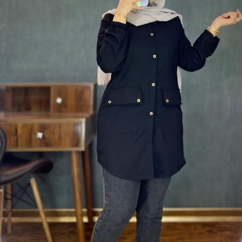 مانتو مشکی ساده