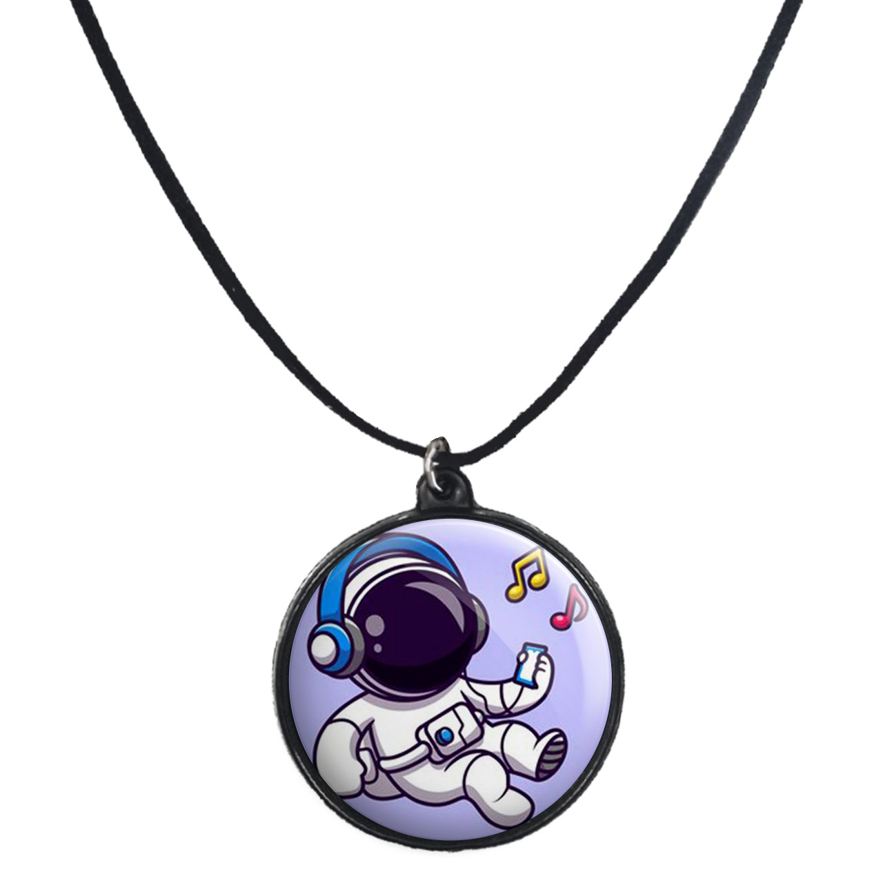 گردنبند پرمانه طرح فضانورد کد pmb.10357 مدل دو طرفه