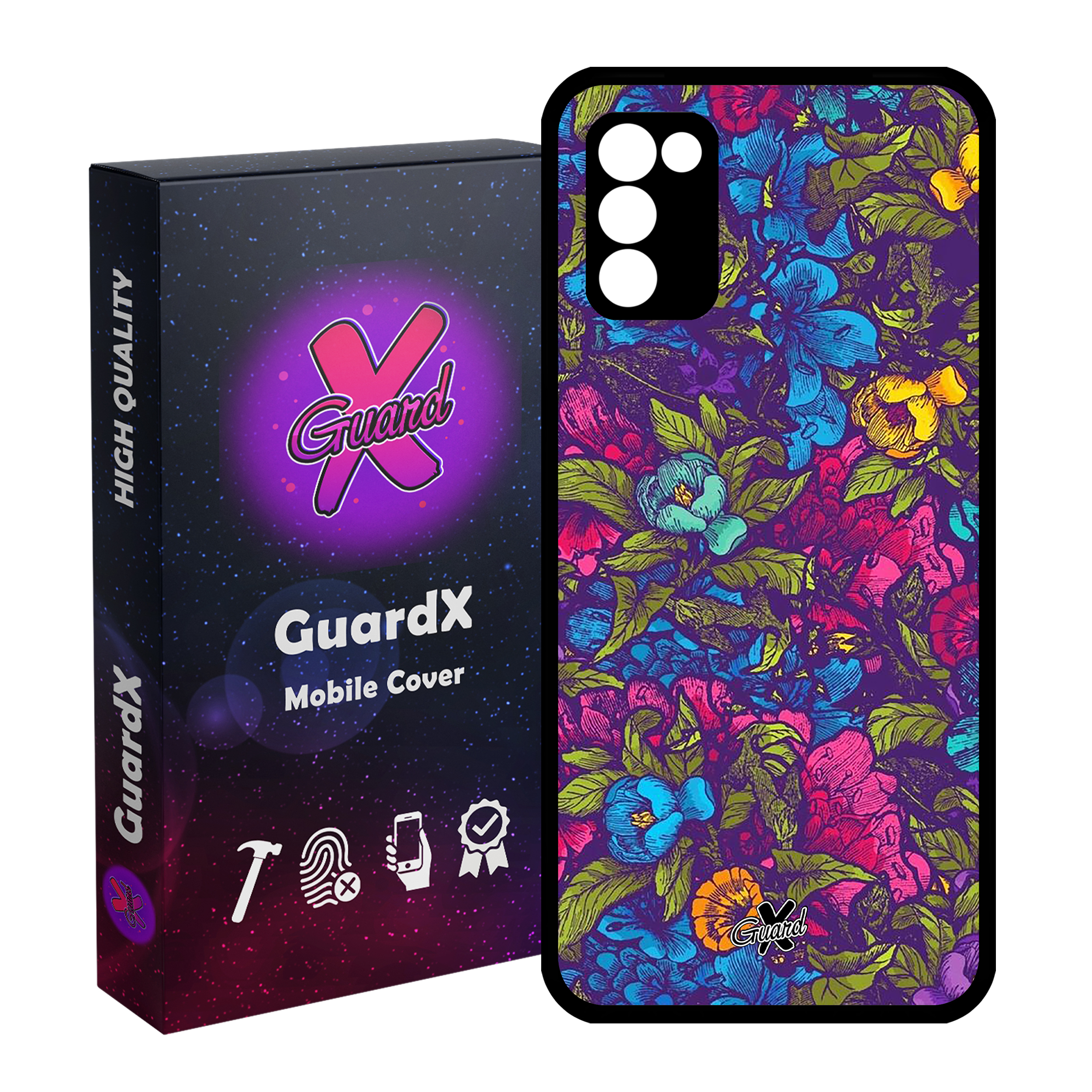 کاور گارد ایکس طرح Flower مدل Glass10224 مناسب برای گوشی موبایل سامسونگ Galaxy A03s