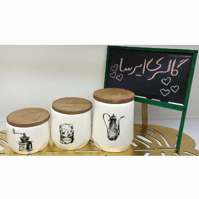 پاسماوری سرامیکی طرح دار درب چوبی 