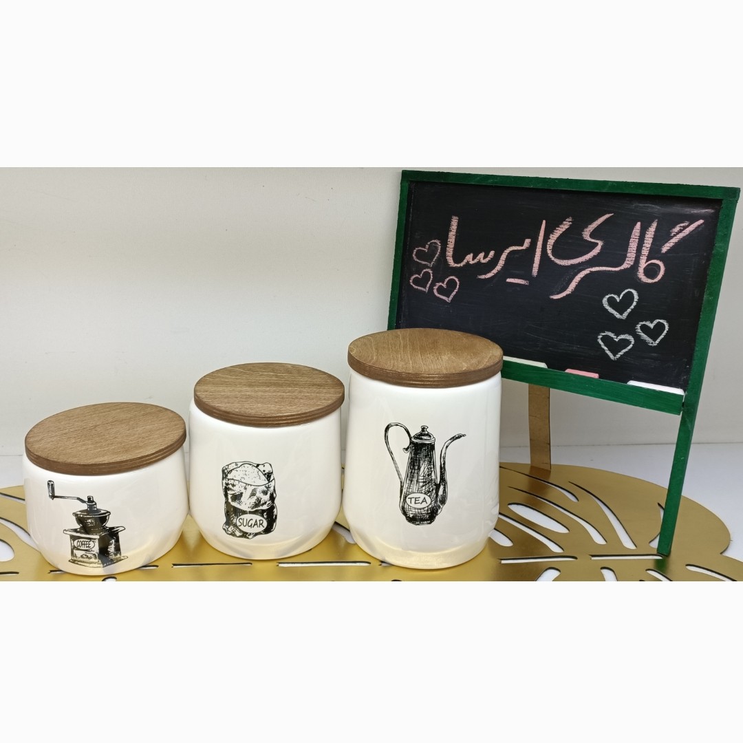 پاسماوری سرامیکی طرح دار درب چوبی