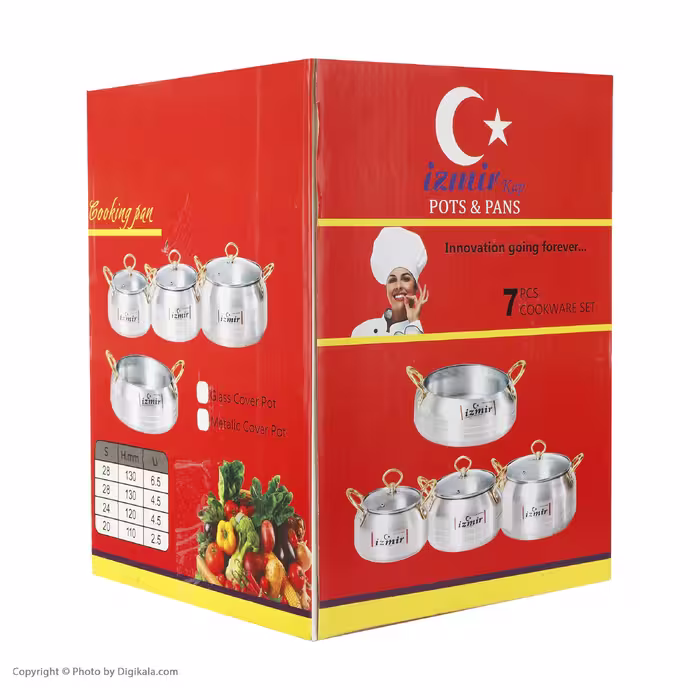 سرویس پخت و پز 7 پارچه ازمیر مدل 001