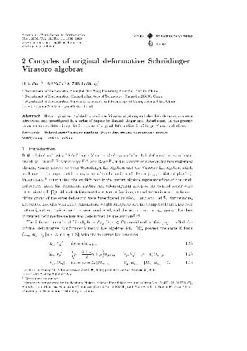 خرید و دانلود نسخه کامل کتاب 2-Cocycles of original deformative Schrodinger-Virasoro algebras