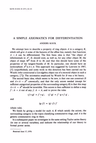 خرید و دانلود نسخه کامل کتاب A Simple Axiomatics for Differentiation