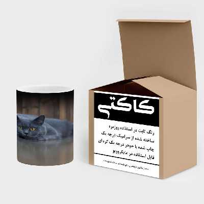 ماگ حرارتی کاکتی طرح گربه مدل mgh14160