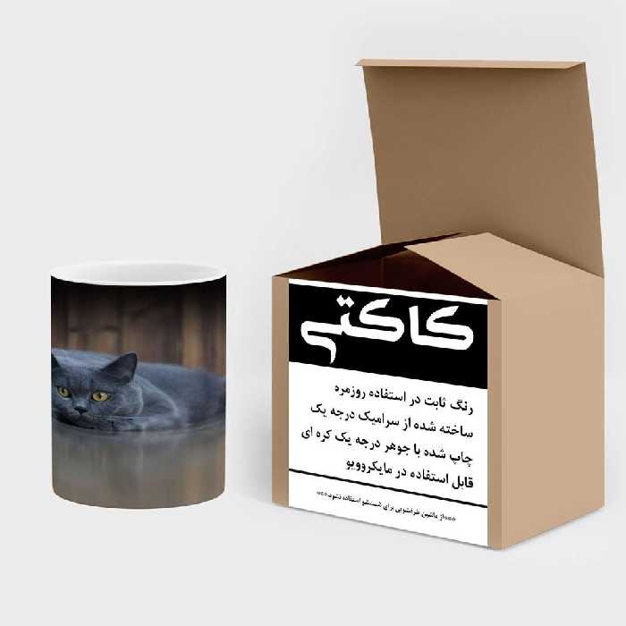 ماگ حرارتی کاکتی طرح گربه مدل mgh14160