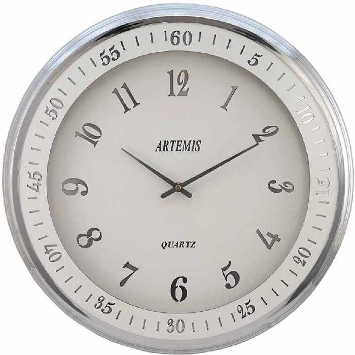 ساعت دیواری آرتمیس کد 2037 Silver White نقره ای سفید