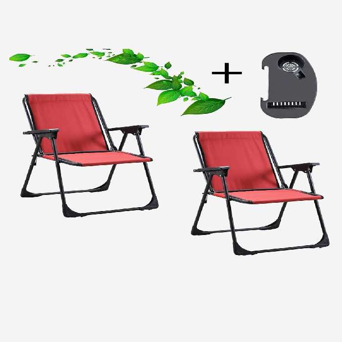 صندلی کمپ قرمز کمپینگ دو اردوگاه تاشو با هدیه ساحل و پیک نیک bimbambom