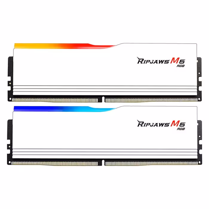 رم کامپیوتر DDR5 دو کاناله 5200 مگاهرتز CL40 جی اسکیل RipJaws M5 RGB White ظرفیت 64 گیگابایت