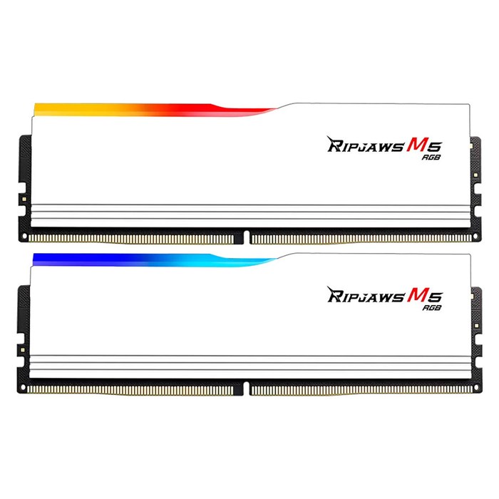 رم کامپیوتر DDR5 دو کاناله 5200 مگاهرتز CL40 جی اسکیل RipJaws M5 RGB White ظرفیت 64 گیگابایت