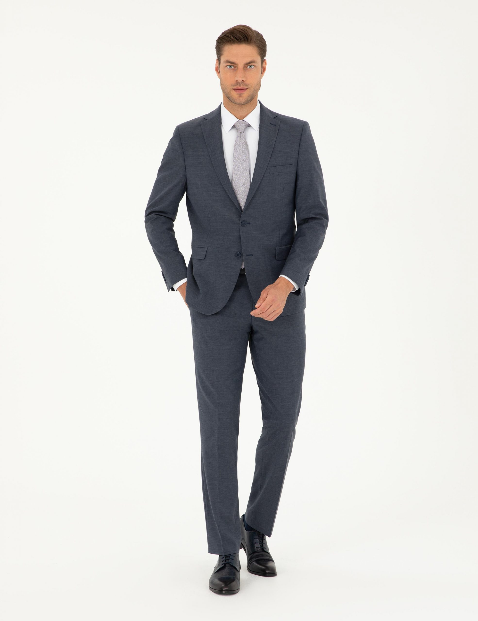 کت و شلوار مردانه آبی تیره پیرکاردین - فروشگاه لباس شهرمون