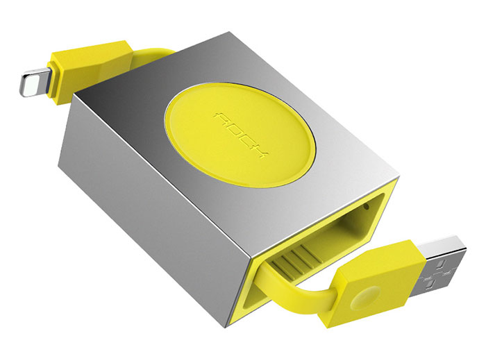 کابل شارژ لایتنینگ راک Rock Reetractable Charge &amp; Sync Lightning Cable