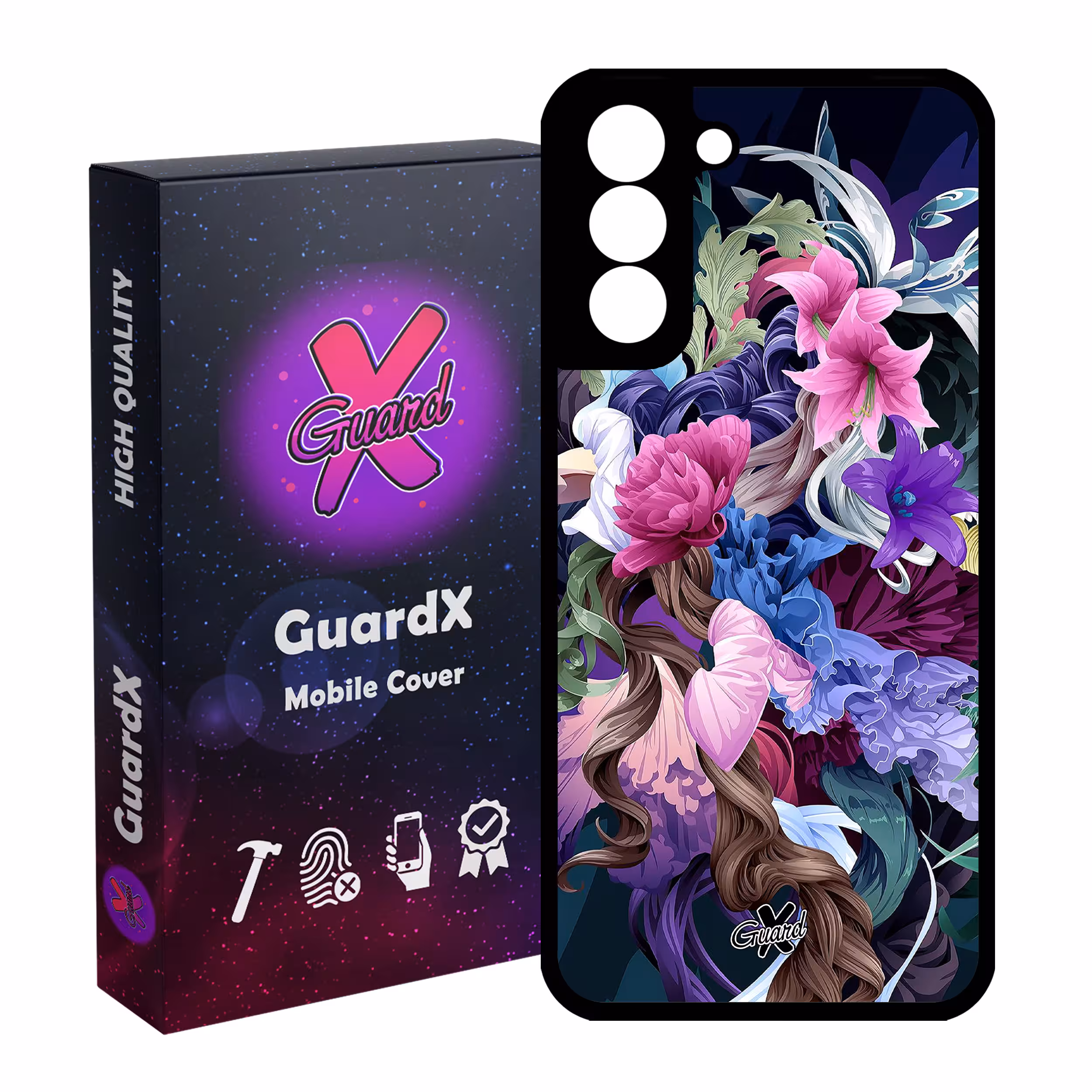 کاور گارد ایکس طرح Flower مدل Glass10172 مناسب برای گوشی موبایل سامسونگ Galaxy S21 FE