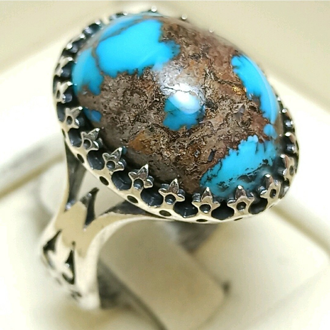  انگشتر نقره مردانه همراه با فیروزه نیشابوری 30