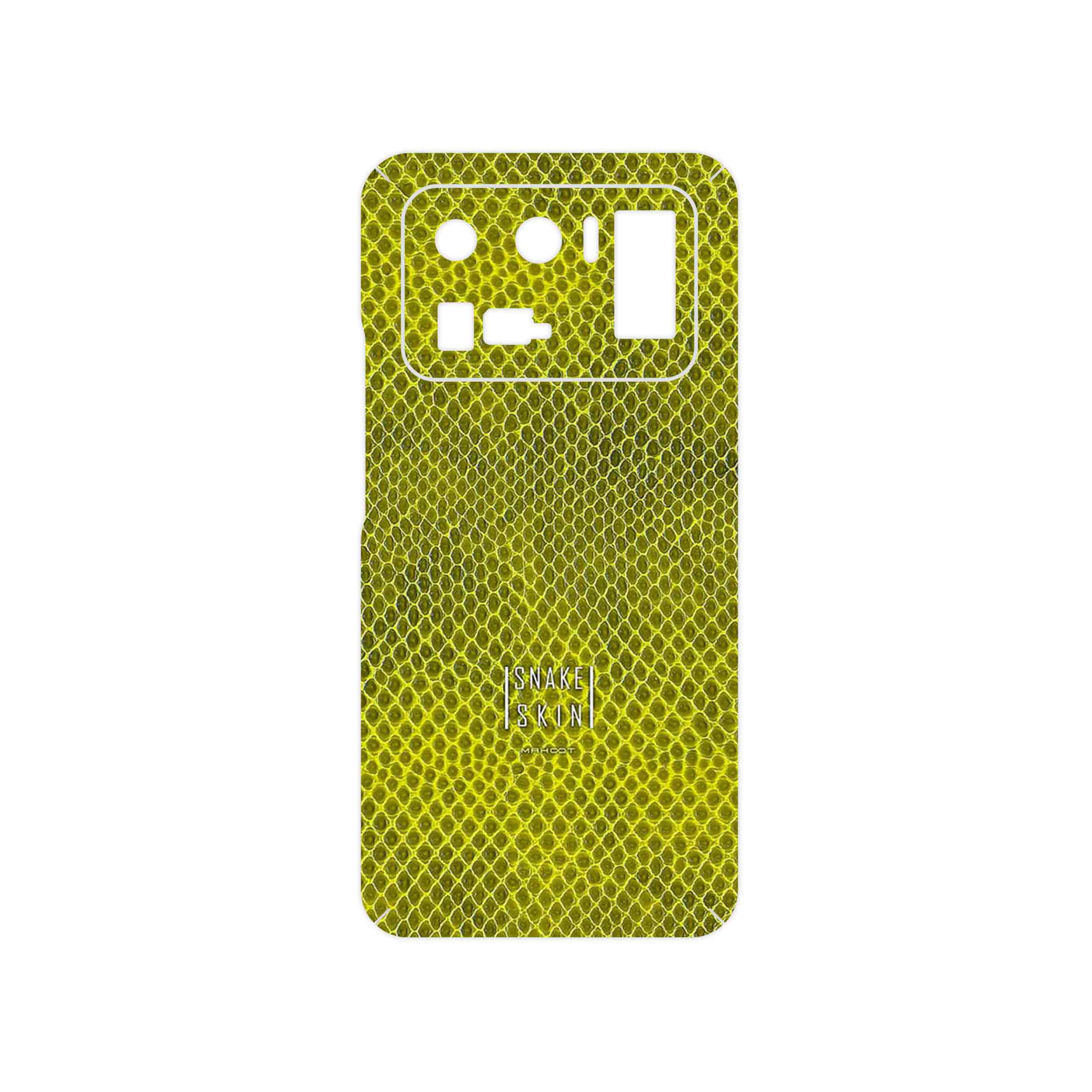 برچسب پوششی ماهوت مدل Yellow Snake Skin مناسب برای گوشی موبایل شیائومی Mi 11 Ultra