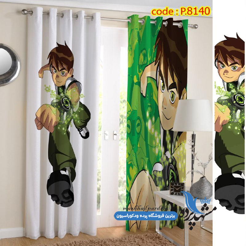 پرده پانچ کودکانه طرح کارتونی بن تن کد p-8140