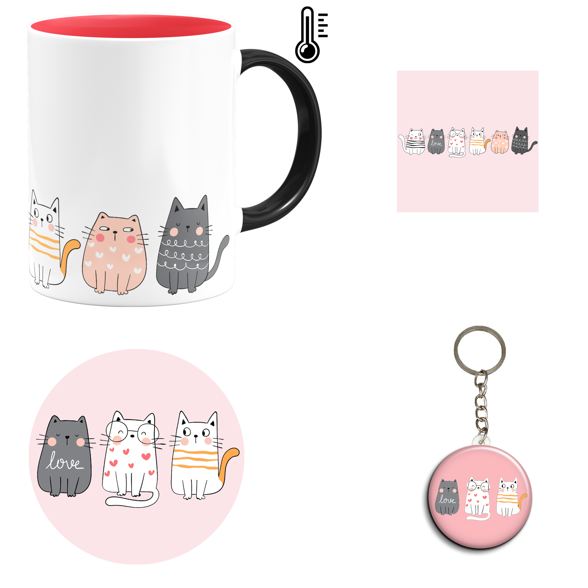 ست هدیه ماگ حرارتی مدل روز عشق طرح عاشقانه کد M22