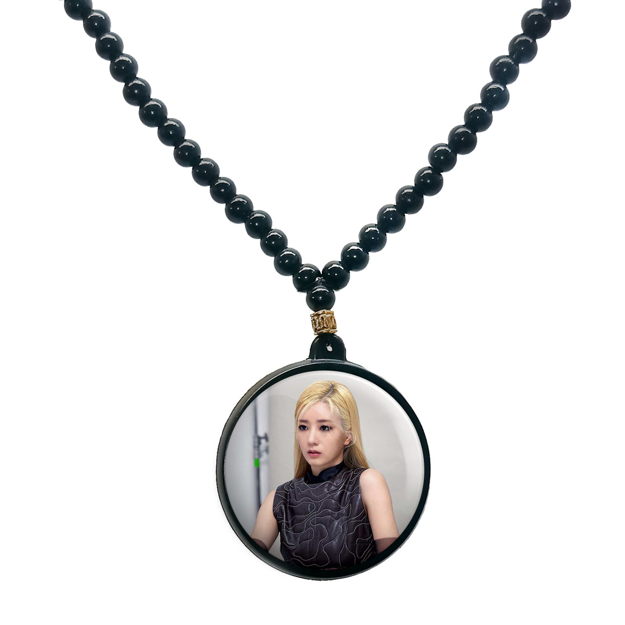 گردنبند پرمانه طرح Apinkگروه موسیقی کد pmd.12084 مدل دو طرفه