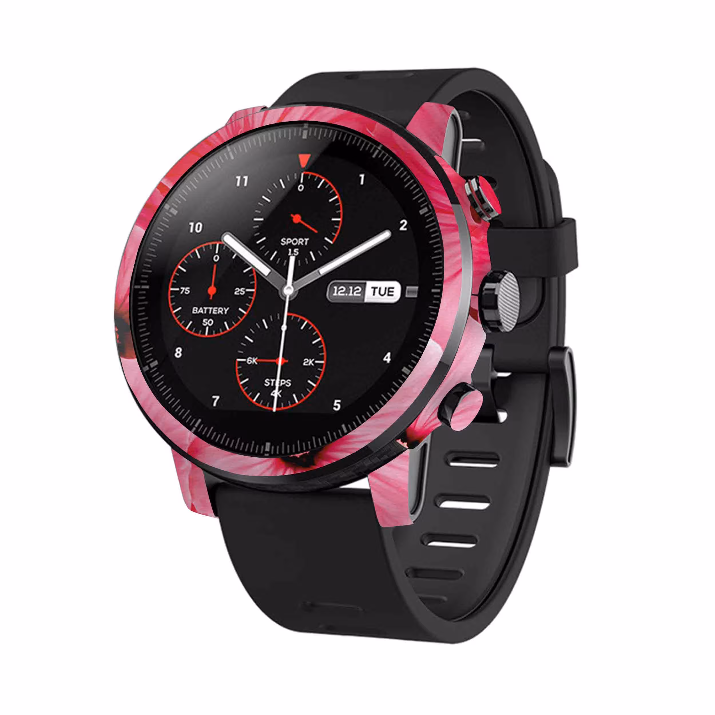 برچسب ماهوت طرح Pink Flower مناسب برای ساعت هوشمند شیایومی Amazfit Stratos