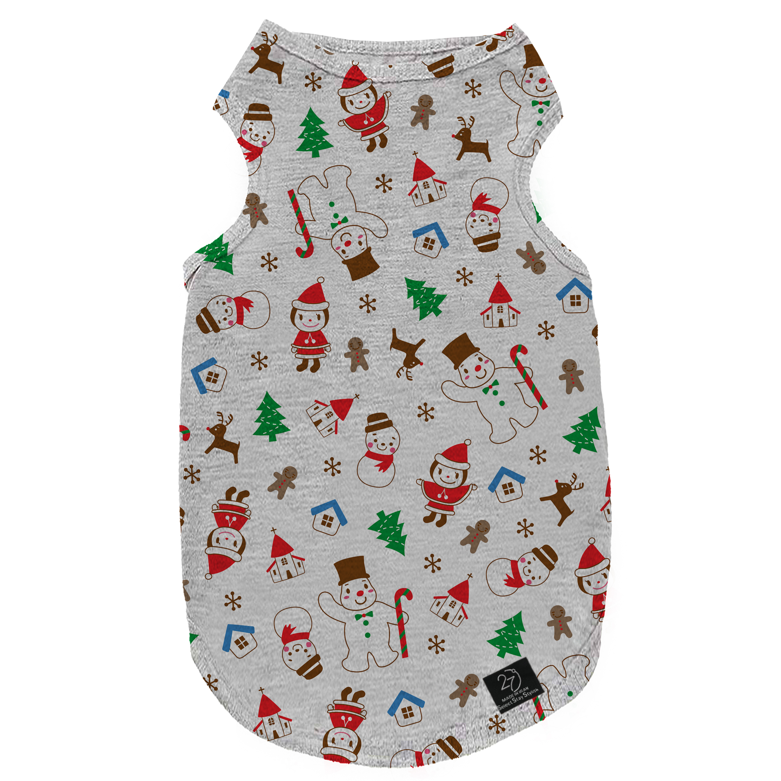 لباس سگ و گربه 27 طرح Christmas Elements کد MH672 سایز XL