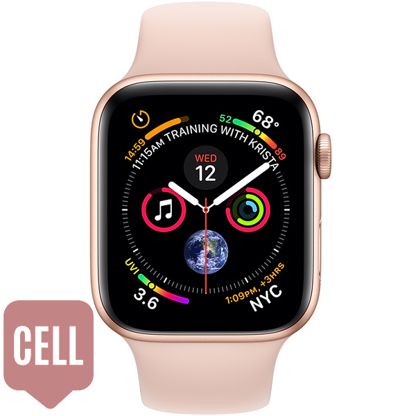 سری 4 اسپرت زنانه 40 میلیمتری مدل Gold Aluminum Case with Pink Sand Sport Band سلولار - Hiapple.ir