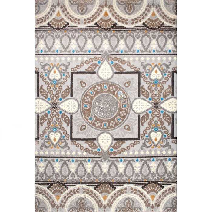 فرش ماشینی ساوین کد 7416 زمینه نقره ای