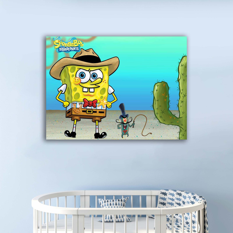 تابلو شاسی کودک آتریسا مدل باب اسفنجی | دنیای قاب