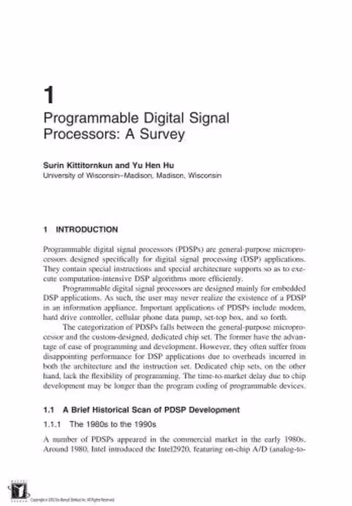 خرید و دانلود نسخه کامل کتاب Programmable Digital Signal Processors Architecture Programming, and Applications