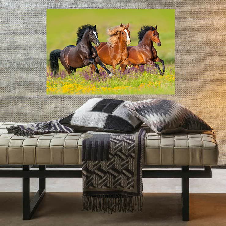 تابلو شاسی طرح شاسی سه اسب مدل طبیعت کد AR31075 | دنیای قاب