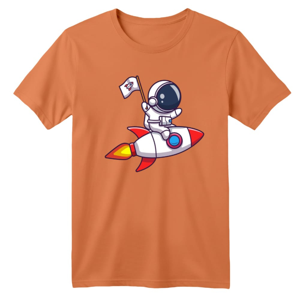 تی شرت آستین کوتاه بچگانه مدل فضانورد کد 17 رنگ گلبهی