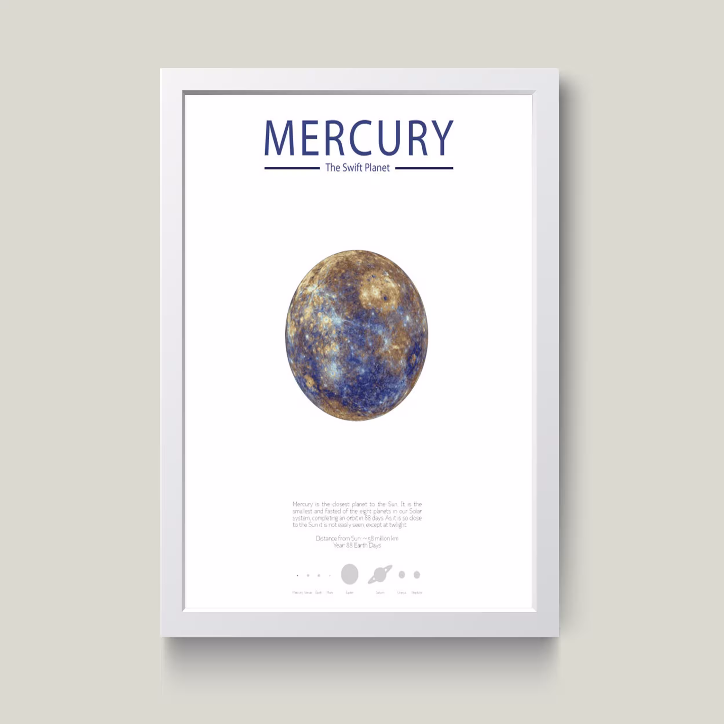 تابلو مدل مینیمال Mercury کد m2408-w