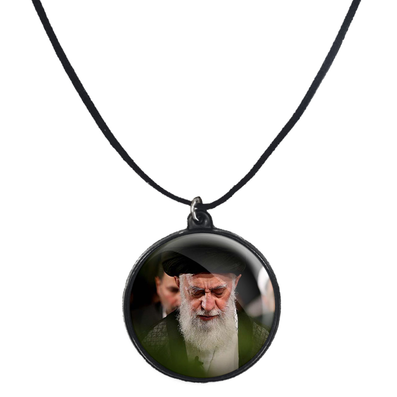گردنبند پرمانه طرح تصویر آیت الله خامنه ای کد pmb.11695 مدل دو طرفه