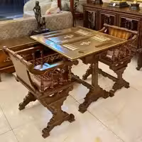 میز بازی تخته نرد و شطرنج قهوه ای کلاسیک