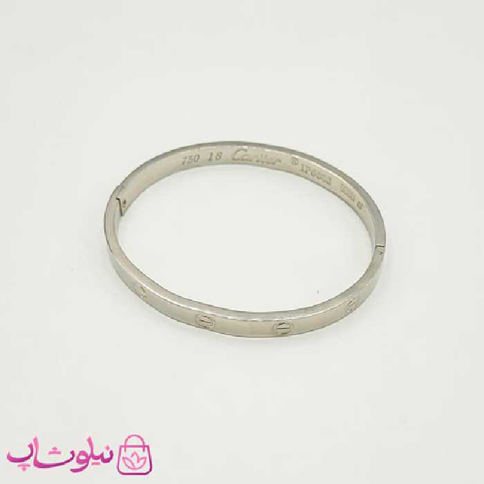 دستبند زنانه مردانه مدل کارتیه لاو نقره ای کد 140