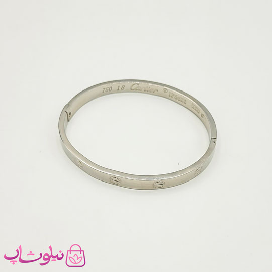 دستبند زنانه مردانه مدل کارتیه لاو نقره ای کد 140