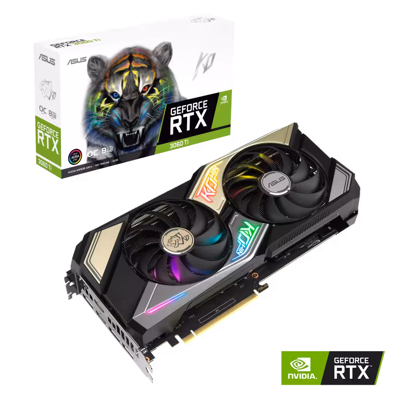 کارت گرافیک  ایسوس مدل ‎ KO-RTX3060TI-O8G-GAMINGحافظه 8 گیگابایت