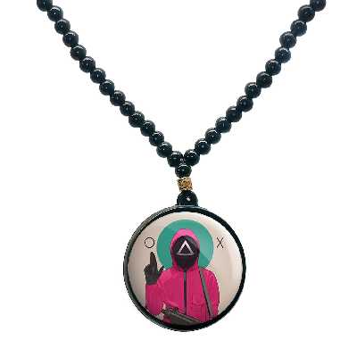 گردنبند پرمانه طرح بازی مرکب کد pmd.7872 مدل دو طرفه