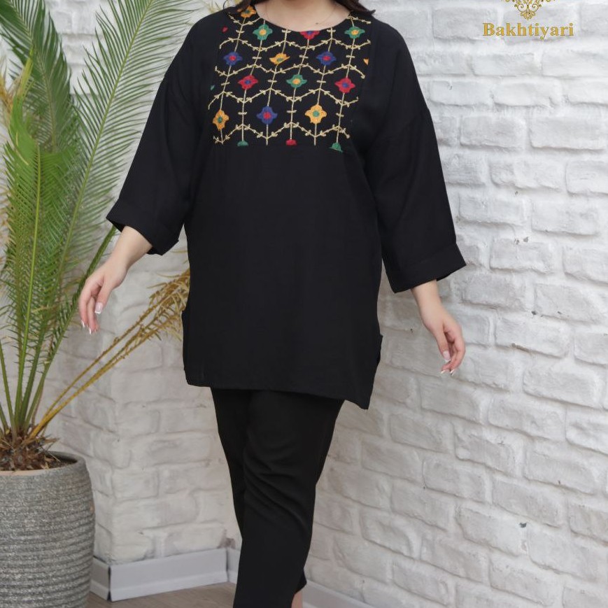 تونیک گلدوزی مشکی