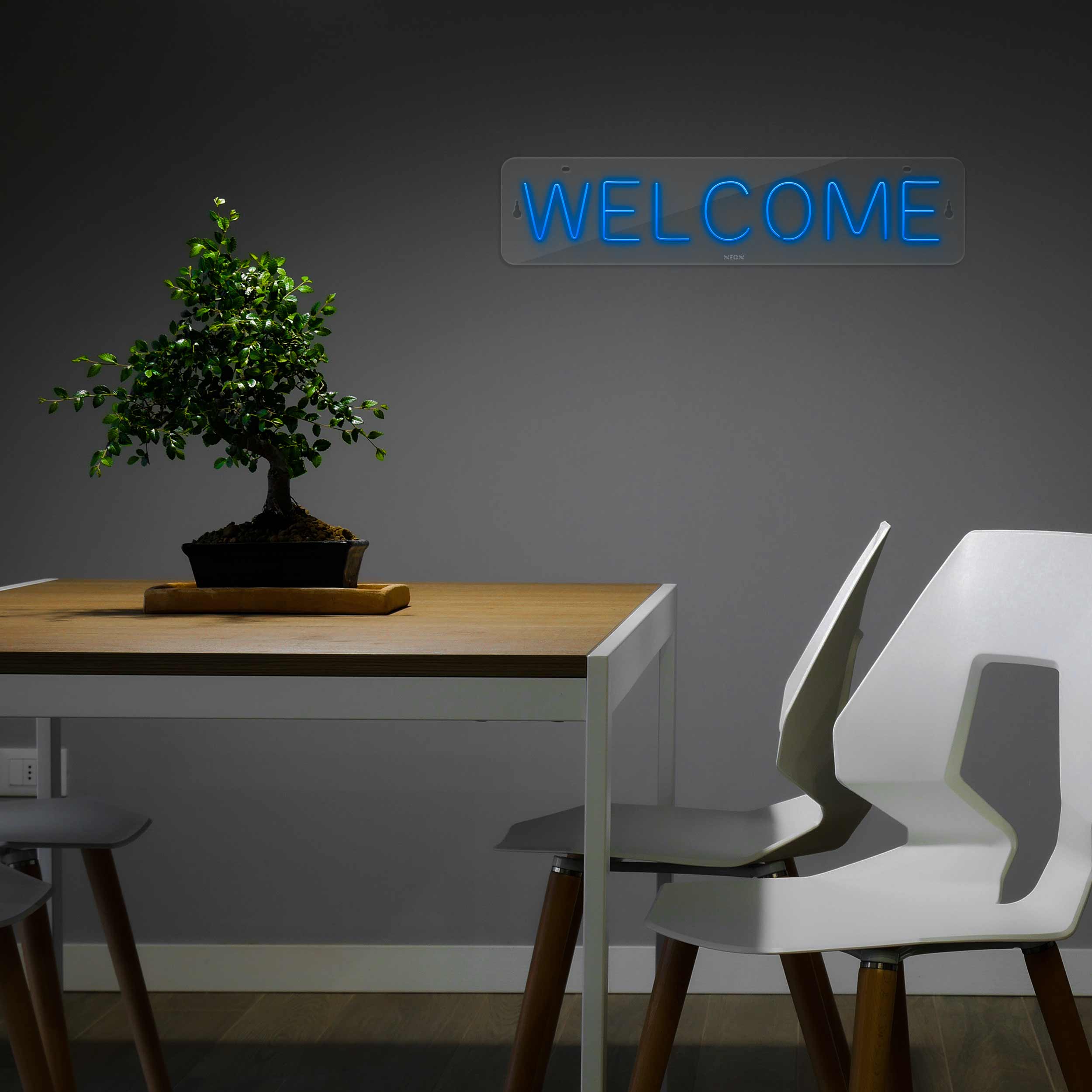 چراغ دیواری نئون دیزاین طرح Welcome_BL