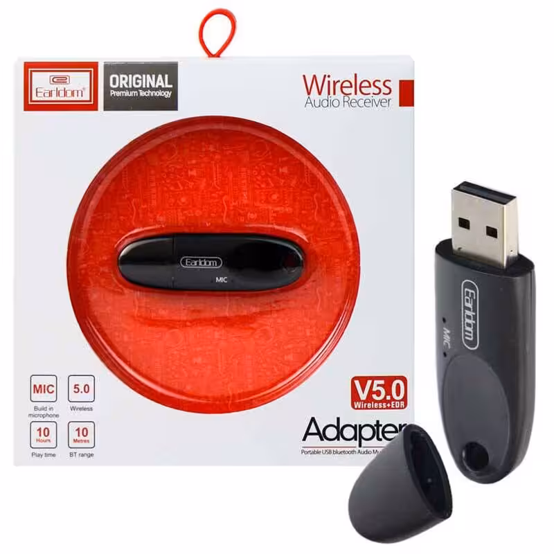 دانگل بلوتوث Earldom مدل ET-M40 USB برای پخش صداEarldom ET-M40 Wireless Audio Receiver