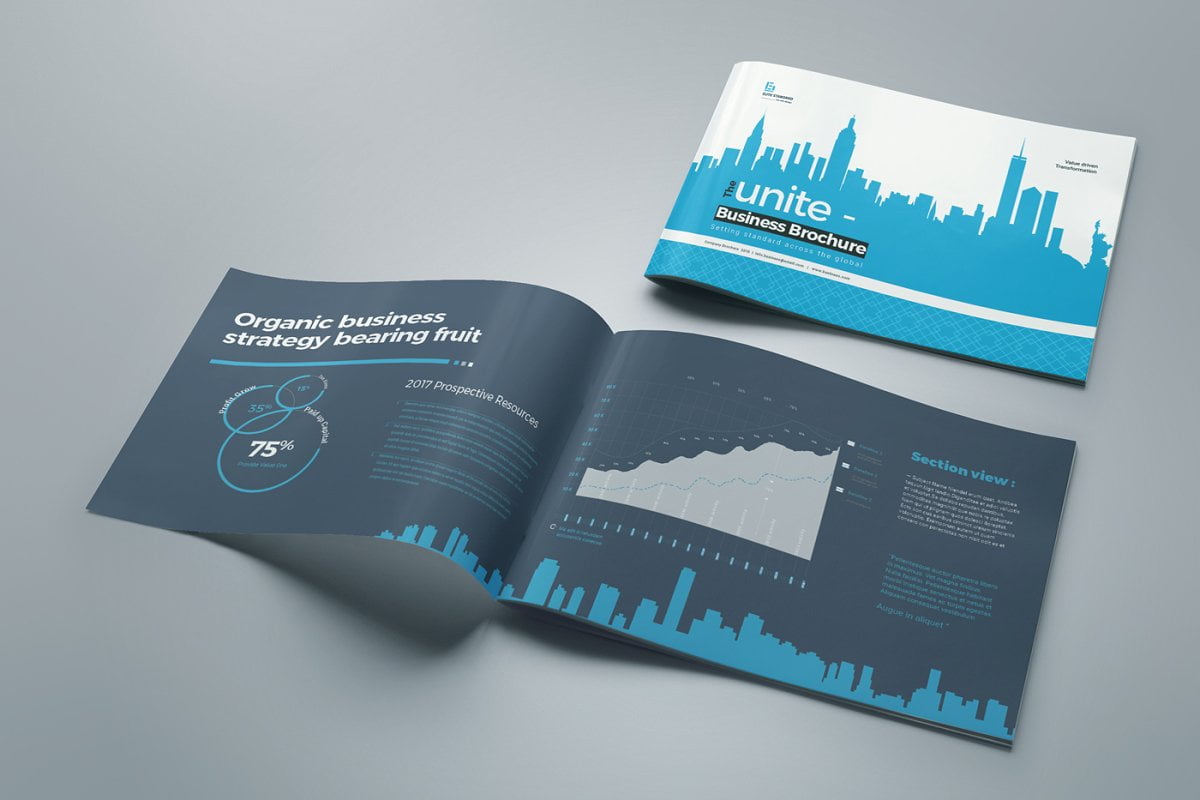 دانلود Unite Business Brochure – طرح بروشور شرکتی عریض