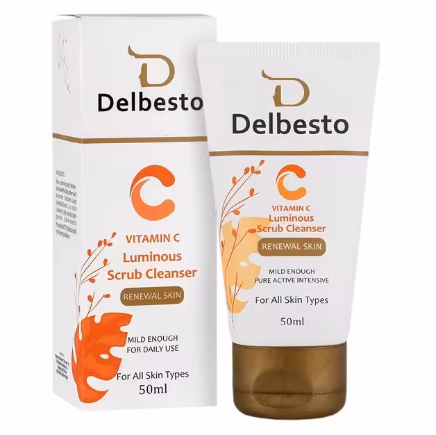 دلبستو ژل اسکراب پاک کننده ويتامين سي انواع پوست 50 ميل VITAMIN C LUMINOUS SCRUB CLEANSER