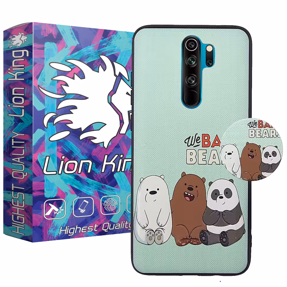 کاور لاین کینگ مدل 3bear مناسب برای گوشی موبایل شیائومی Redmi Note 8 Pro به همراه پایه نگهدارنده