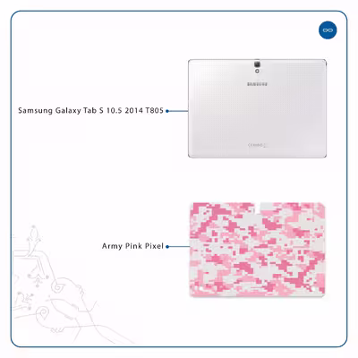 برچسب پوششی ماهوت مدل Army-Pink-pixel مناسب برای تبلت سامسونگ Galaxy Tab S 10.5 2014 T805