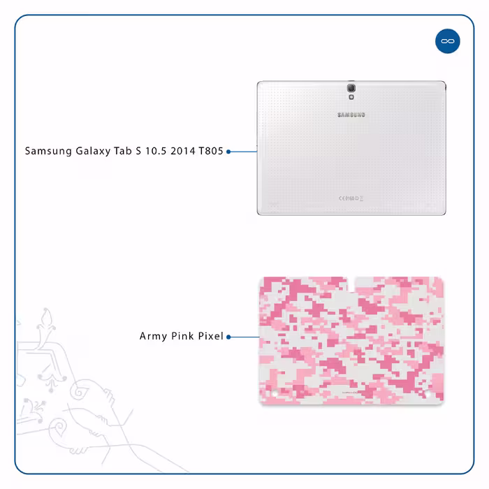 برچسب پوششی ماهوت مدل Army-Pink-pixel مناسب برای تبلت سامسونگ Galaxy Tab S 10.5 2014 T805